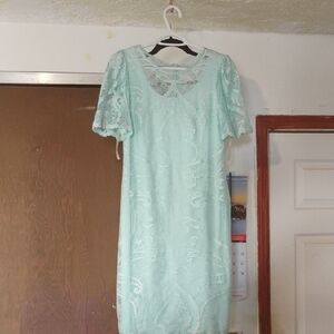 Dress Barn Mint Green Lace Midi Dress